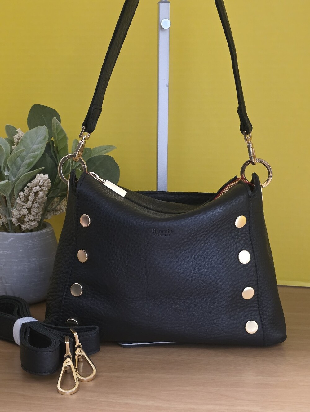 Hammitt Black Leather MD Bryant Bag with Gold Hardware - Picture 4 of 8